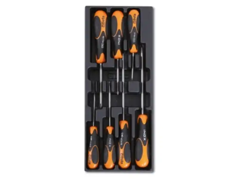 Assortimento 7 giraviti lama piatta e Phillips Beta T228 INOX in termoformato rigido ABS Ultima Occasione