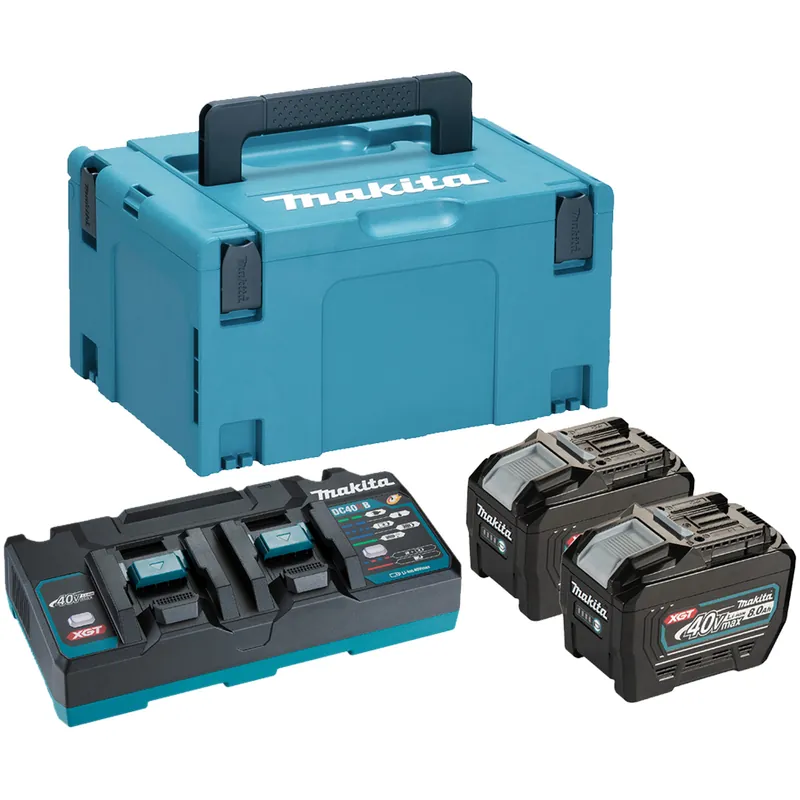 Energy Kit 40V XGT MAKITA 2 Batterie da 8.0Ah e Caricabatterie Doppio con Valigetta MakPac articolo 191Y97-1 Prezzo Ridotto
