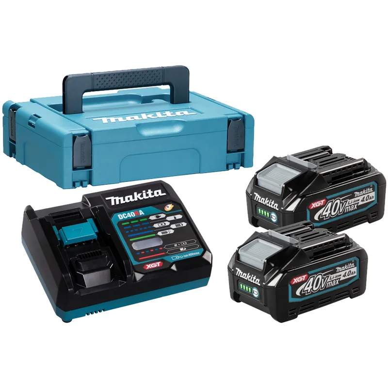 Energy Kit 40V XGT MAKITA 2 Batterie da 4.0Ah e Caricabatterie Rapido con Valigetta MakPac articolo 191J97-1 Offerta Lampo