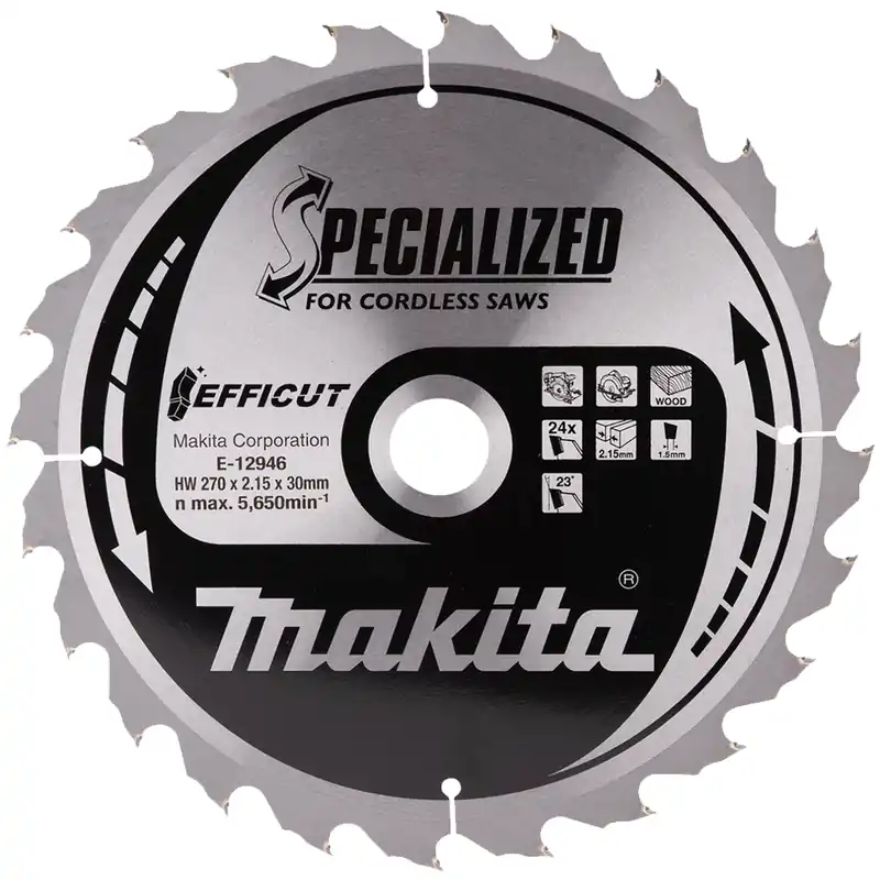 Disco da Taglio per Legno Ø270mm MAKITA Lama 24 Denti Ricambio Sega Circolare Solo Oggi