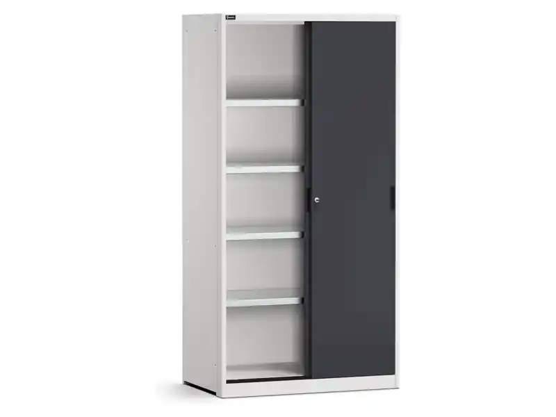 Economico Armadio officina Fami Perfom 1020x600x2000mm con ante scorrevoli e 4 ripiani fessurati