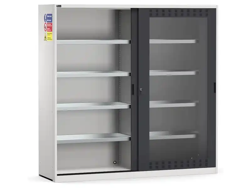 Armadio sostanze pericolose Fami Perfom 2040x600x2000mm con ante scorrevoli policarbonato e 8 vasche Promozione Esclusiva