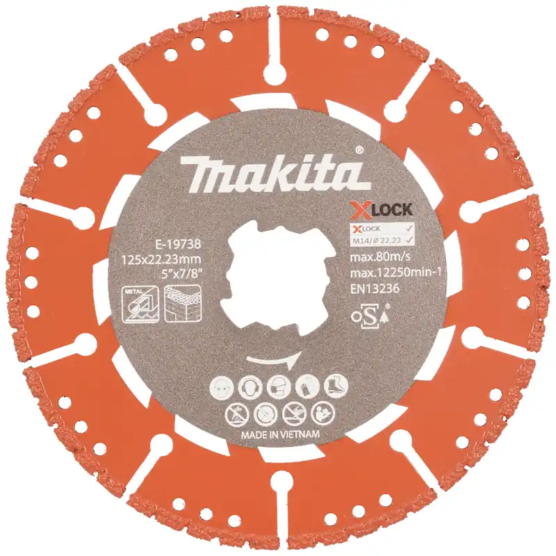 Bestseller Disco Diamantato Ø125mm a Settori MAKITA X-LOCK “Rescue” per Smerigliatrice Taglio Metallo Muratura Granito Vetro
