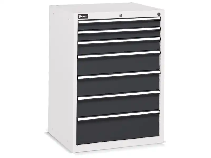 Cassettiera portautensili Fami Flexa 717x600x1002mm con 7 cassetti ad estrazione totale, 900Kg Nuova Collezione