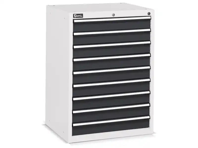 Cassettiera portautensili Fami Flexa 717x600x1002mm con 9 cassetti ad estrazione totale, 900Kg Economico