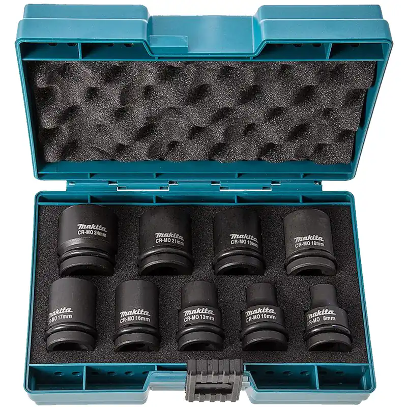 Assortimento 9 Chiavi a Bussola 1/2″ a Battere MAKITA Attacco Quadro per Avvitatori ad Impulsi Massa Battente Ex codice D-41517 modello E-16564 Direttamente Dal Produttore