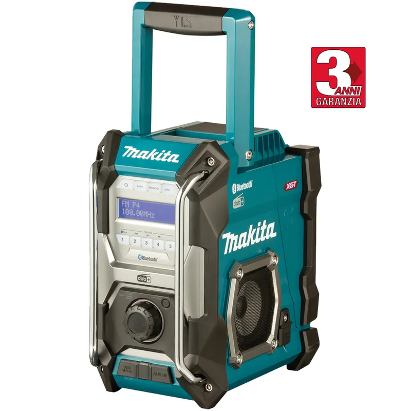 Sconto Radio Cantiere a Batteria MAKITA Bluetooth AUX e USB Frequenze AM FM e DAB+ Ricarica Batterie e Smartphone MR004G