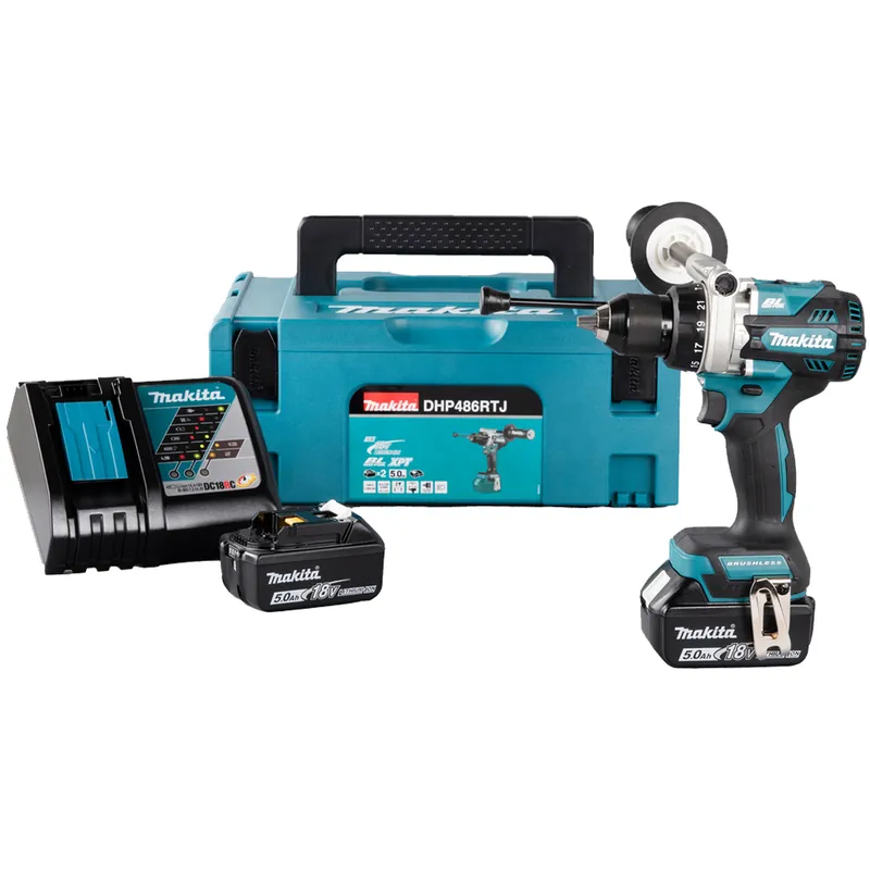 Trapano Avvitatore con Percussione a Batteria 18V Makita Kit Valigetta DHP486RTJ Bestseller