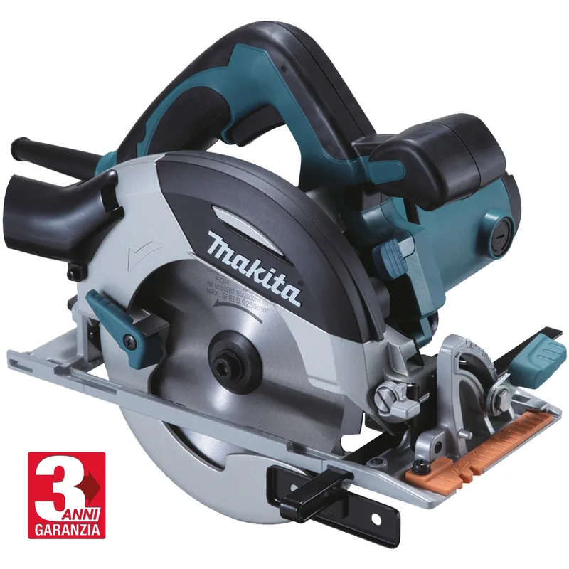 Esclusivo Sega Circolare per Legno MAKITA Disco 165mm Potenza 1100W Freno Elettrico Tagli Inclinati HS6101J