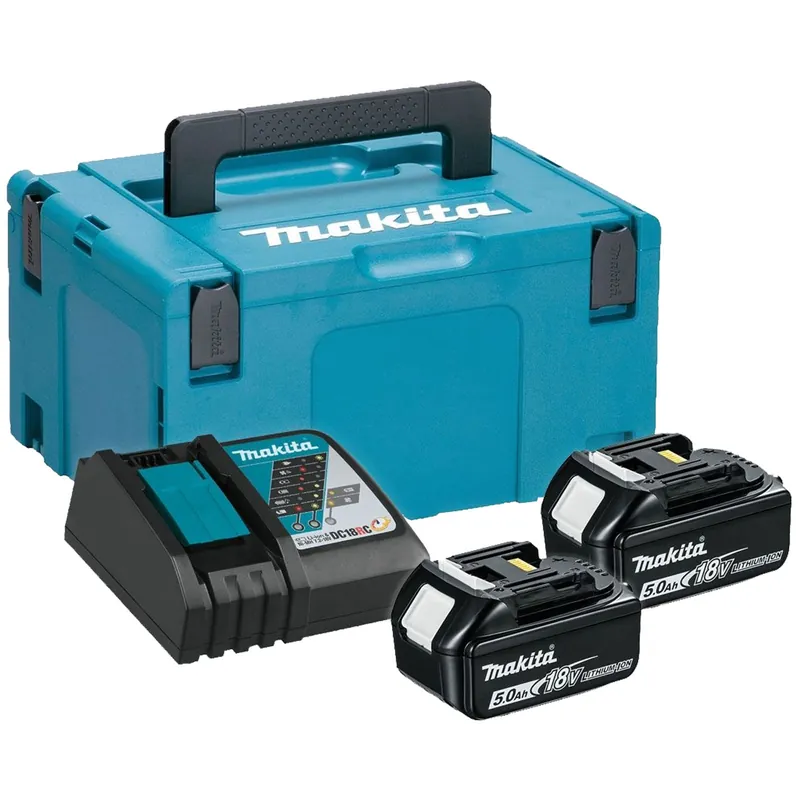 Energy Pack 18V MAKITA Power Kit con 2 Batterie da 5.0Ah Caricabatterie Rapido Valigetta MakPac 197624-2 Ordina Subito