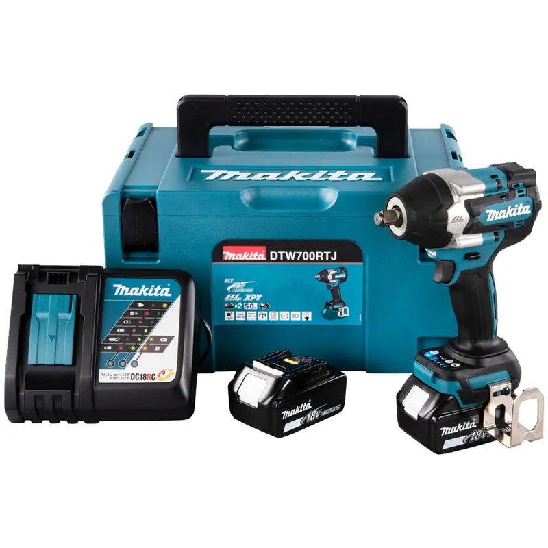 Più Venduto Avvitatore ad Impulsi Attacco 1/2″ a Batteria 18V MAKITA Massa Battente Coppia 700Nm Kit Valigetta DTW700RTJ