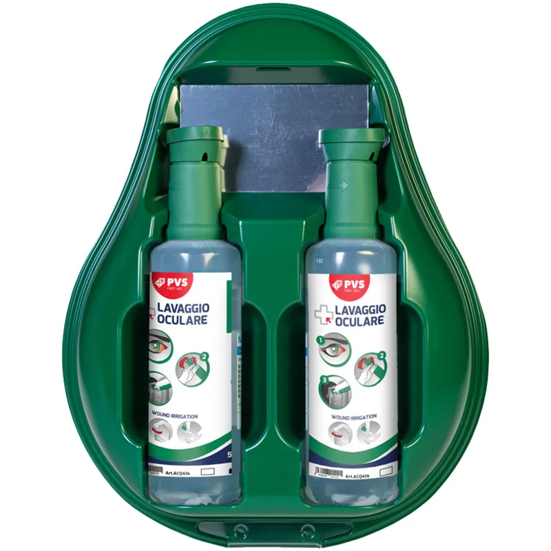 Prezzo Scontato DROP Stazione Lavaggio Oculare di Emergenza Pronto Soccorso PVS First Aid in KIT Lavaocchi Completo con 2 Flaconi di Fisiologica Sterile Monouso 500ml Pronto Intervento articolo CPS202