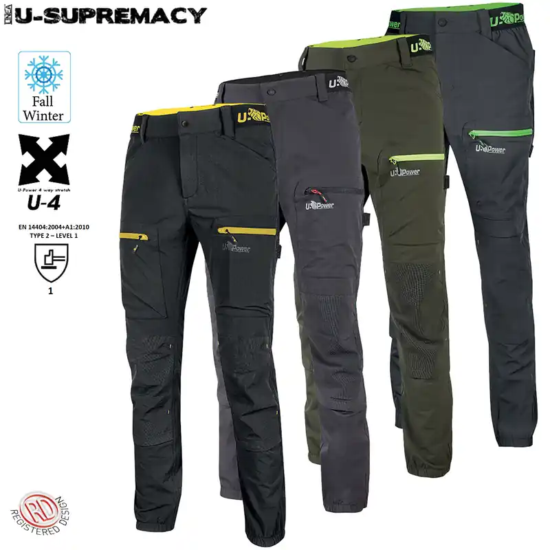 Vendita Finale Pantalone Cargo INVERNALE da Lavoro U-POWER Multitasche in Tessuto U-4 Elasticizzato Impermeabile con Vestibilità Jogging per Uomo e Donna Unisex modello HORIZON