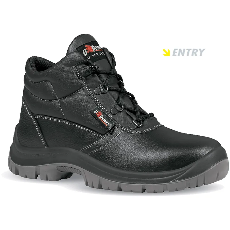 Compra Oggi Stesso Scarpe Antinfortunistiche Alte da Lavoro U-POWER in Pelle Stampata Idrorepellente Nere con Puntale e Antiperforazione in Acciaio per Uomo e Donna Unisex modello SAFE RS L S3 FO SR