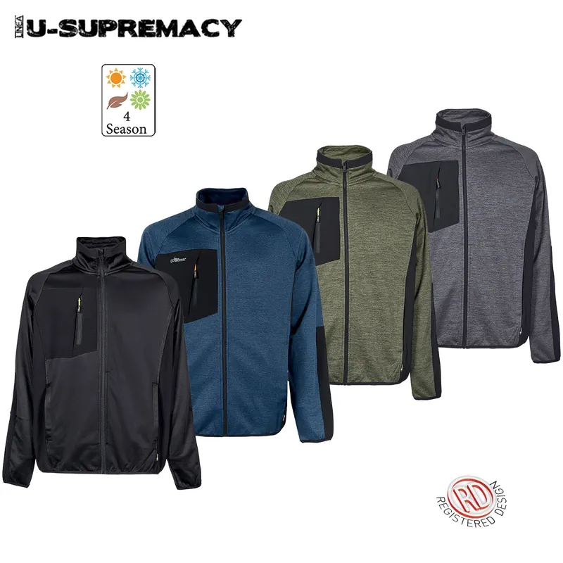 Spedizione Espresso Felpa con Cappuccio INVERNALE da Lavoro U-POWER Multitasche e Traspirante con Rinforzi ai Gomiti e Inserti Reflex con Chiusura Zip Comfort Termico per Uomo e Donna Unisex modello HULL