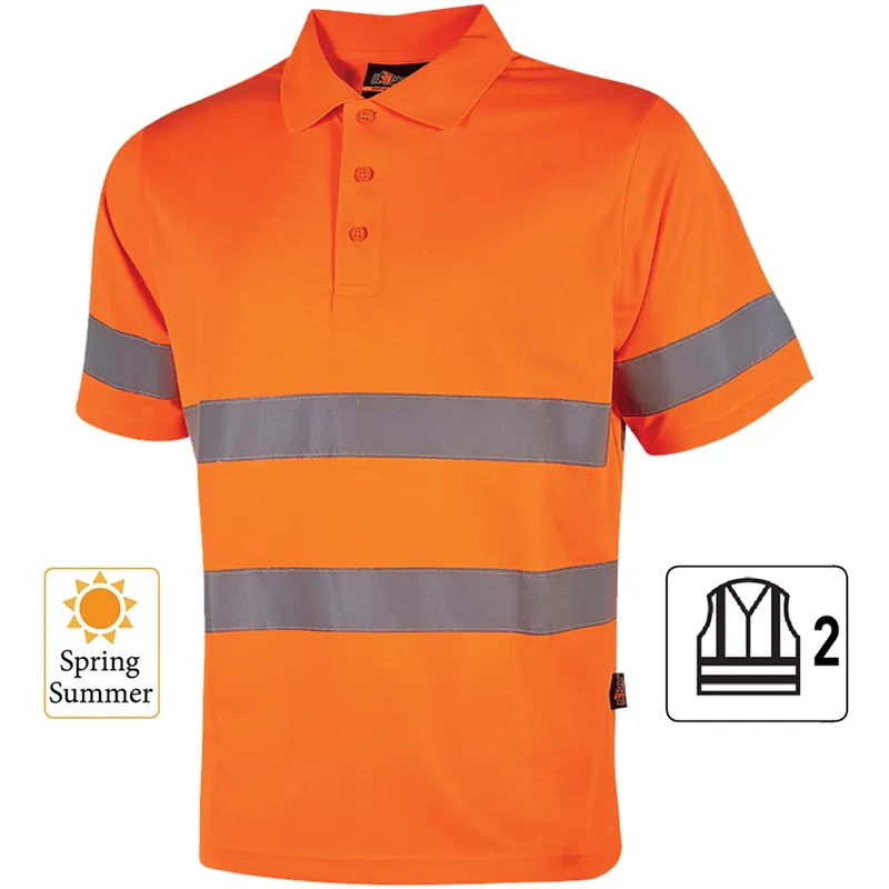 Polo Shirt Manica Corta da Lavoro Alta Visibilità U-POWER Maglietta con Colletto a Tre Bottoni in Tessuto Tecnico Traspirante con Bande Riflettenti modello ENIF Occasione Imperdibile