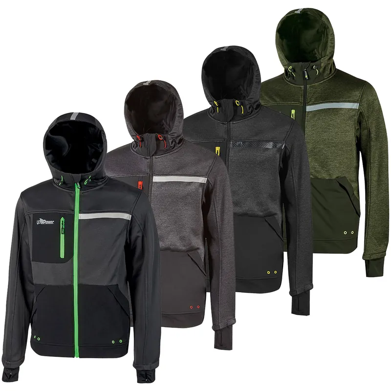 Compra Adesso Felpa con Cappuccio INVERNALE da Lavoro U-POWER in Poliestere e Nylon con Chiusura Zip Intera Multitasche e Polsino Antivento per Uomo e Donna Unisex modello GALAXY