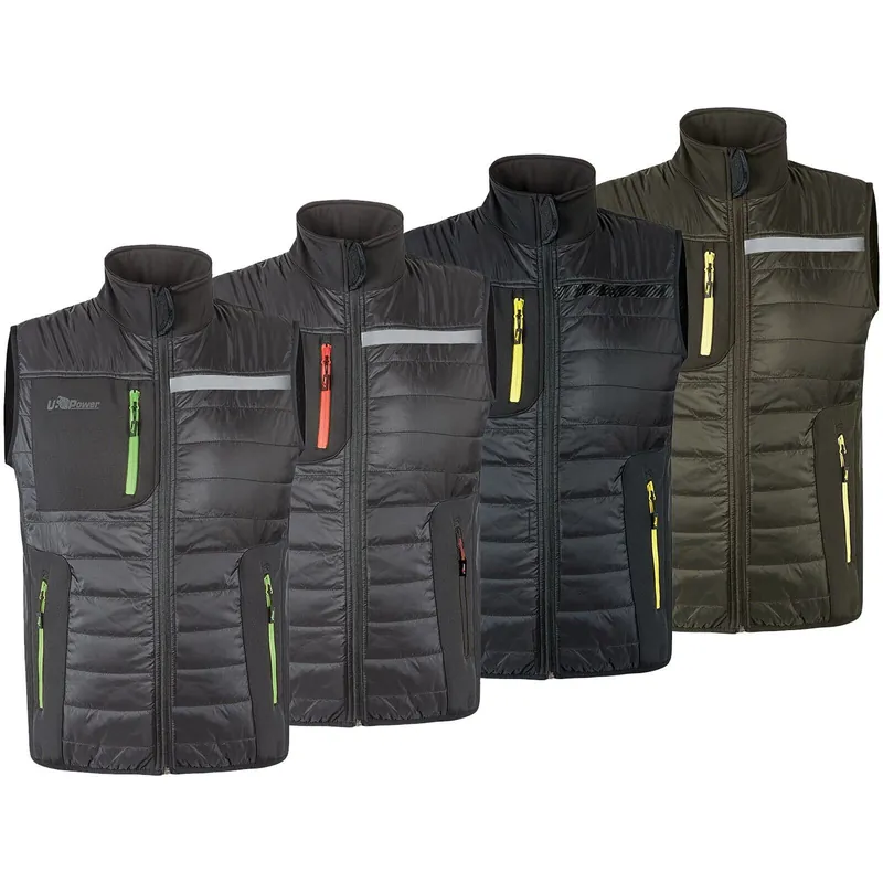 Prezzo Basso Gilet Smanicato INVERNALE da Lavoro U-POWER Multitasche Imbottito con Poliestere e Fibre di Grafene Termoregolante Sportivo per Uomo e Donna Unisex modello WALL