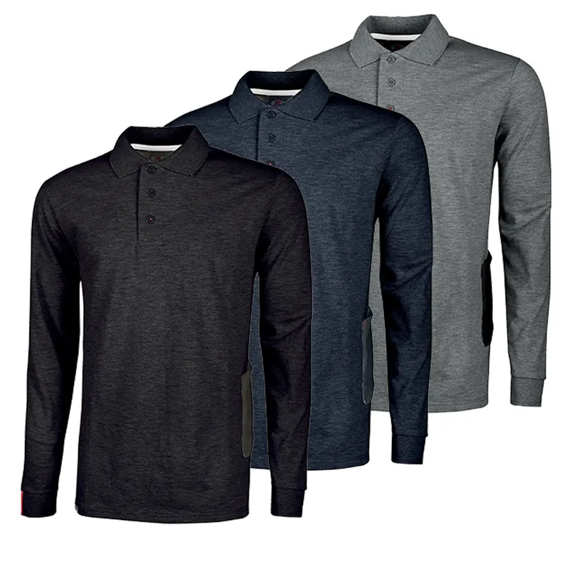 Polo Shirt Manica Lunga da Lavoro U-POWER T-Shirt Maglietta Slim-Fit con Colletto e Bordo Manica a Costine Elasticizzato in Cotone per Uomo e Donna Unisex modello LIVE Non Perdere