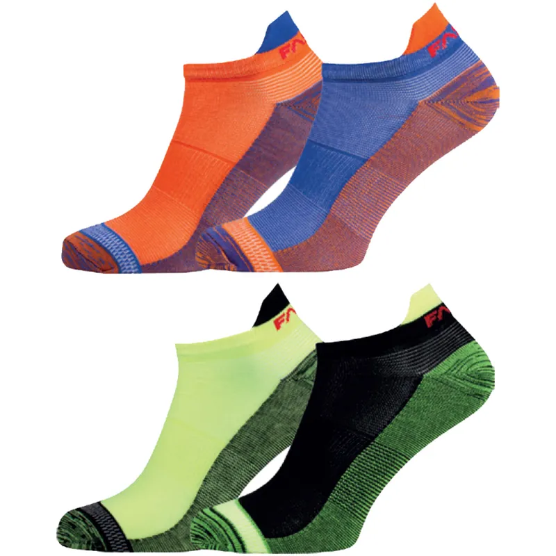 Calza Corta Sneaker Tecnica Leggera AZZANO Color Collection Linea FASSI TOP con Tecnologie Airfinger® Traspirante e Drynat® modello FLUO Offerta Limitata