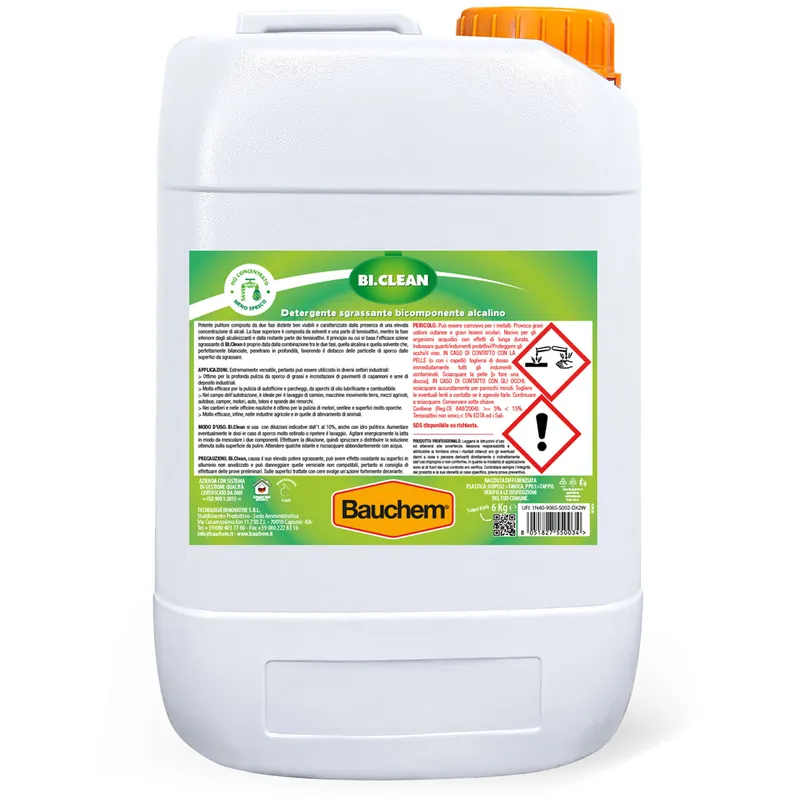 Spedizione Espresso Detergente Sgrassante Bicomponente Alcalino BAUCHEM Supersgrassante Sgrassatore Industriale Solvente Disincrostante BI.CLEAN