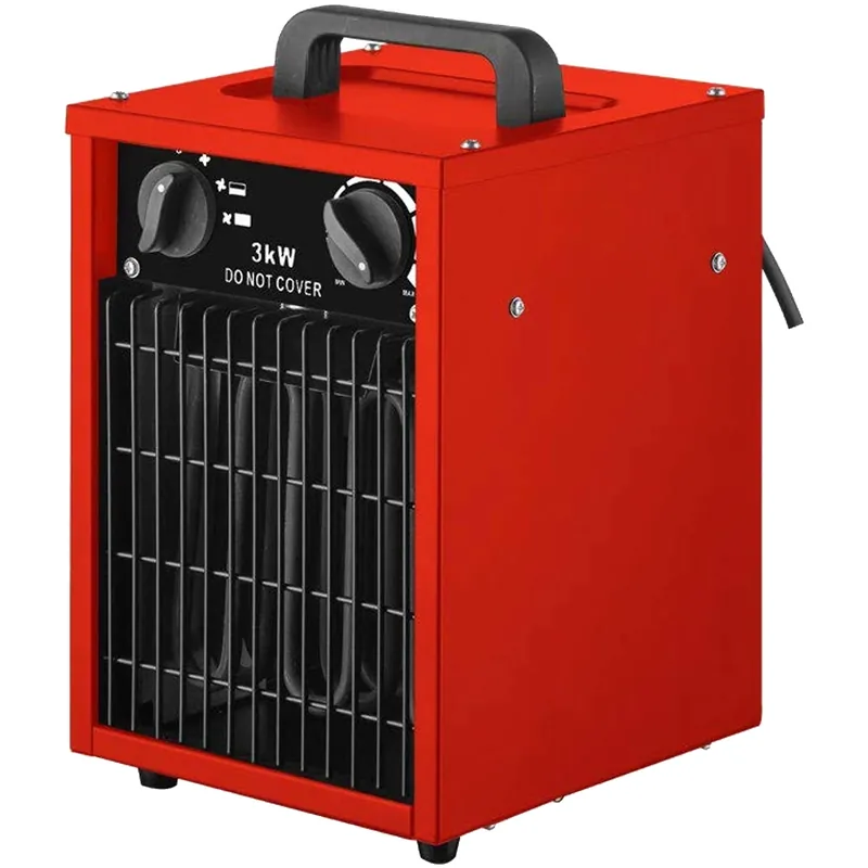 Consegna Rapida Generatore di Aria Calda Elettrico 3kW Portatile 3 Potenze Selezionabili Professionale IP24 per Piccoli Ambienti Domestici Officine Serre modello HE03