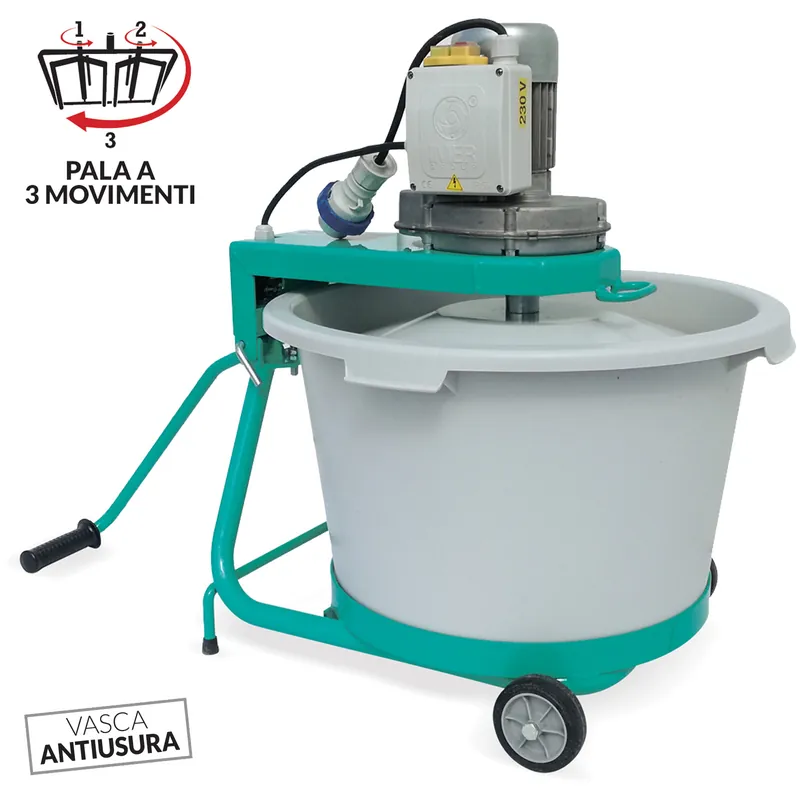 Compra Oggi Stesso Mescolatrice Compatta Monofase IMER Doppia Vasca da 56 Litri Pala a 3 Movimenti per Malte, Massetti, Colle e Rasanti modello MIX-ALL