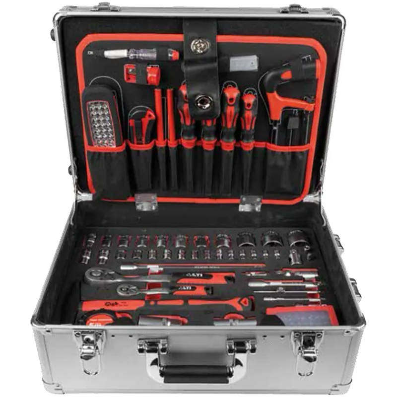 Valigetta-Trolley in Alluminio da 147 Pezzi LTI TOOLS Completa di Utensili Manuali, Inserti Avvitatura, Cricchetto Prolunghe Snodi Torcia Pinza Livella Kit Professionale articolo 64230302 Super Prezzo
