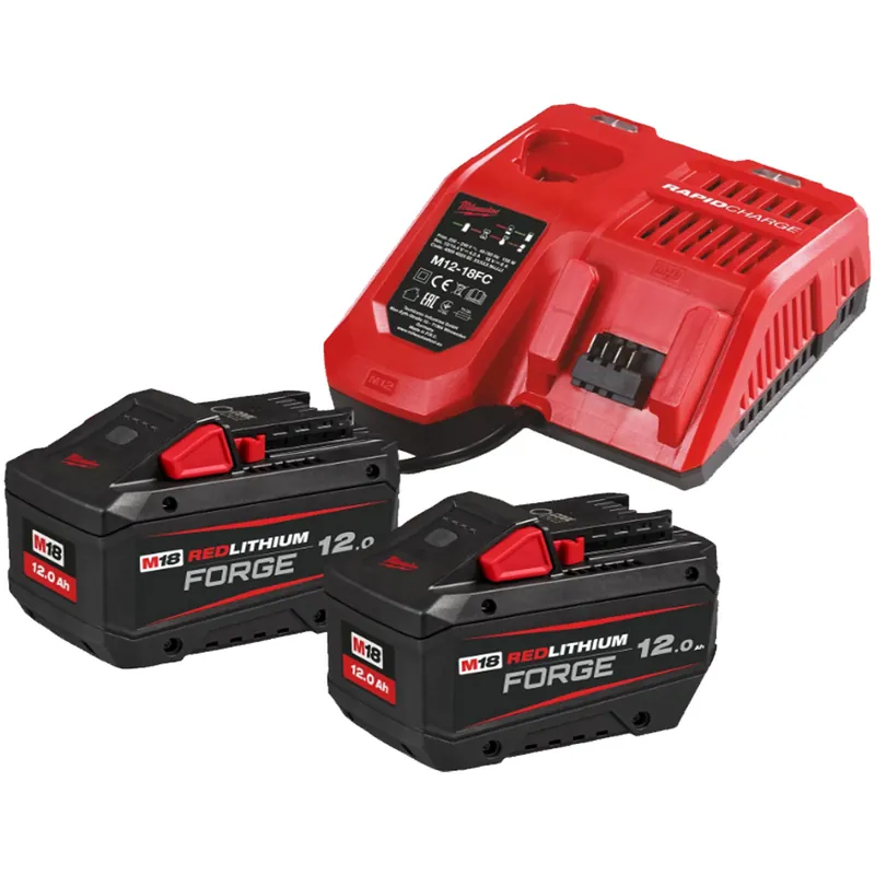 Energy Pack M18 MILWAUKEE Kit con 2 Batterie da 12.0AH a 18V REDLITHIUM™ FORGE™ e Caricabatterie Rapido articolo M18 FORGENRG-122 Offerta