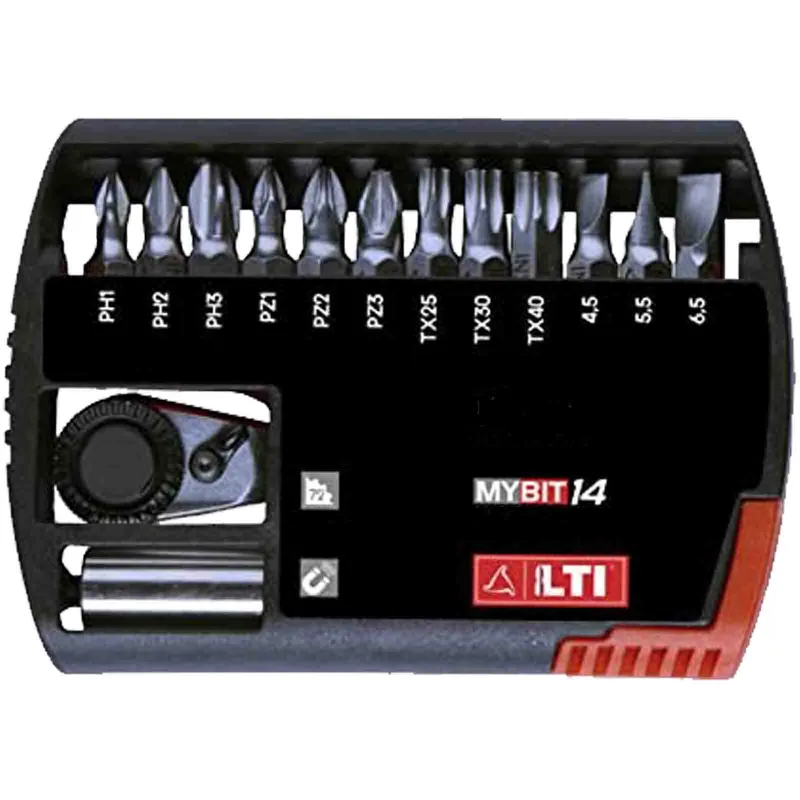Direttamente Dal Produttore Assortimento 14 Inserti Bit per Avvitatura LTI KRINO con Portainserti Magnetico e Cricchetto Reversibile articolo MYBIT14