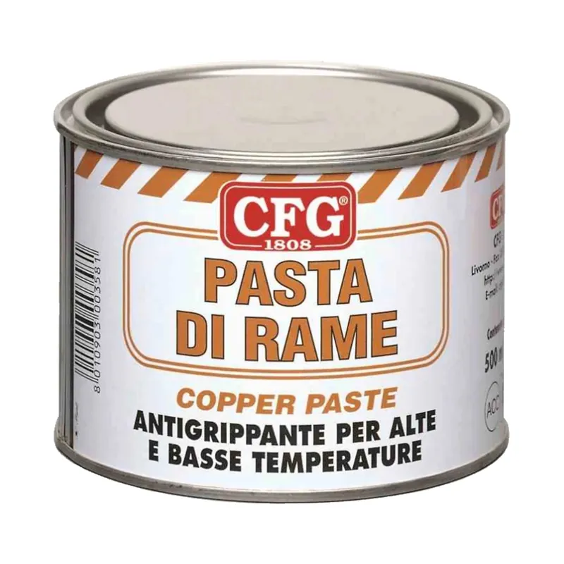 Pasta di Rame Antigrippante Lubrificante CFG Basse e Alte Temperature Fino a 1000°C ad Alta Resistenza in Barattolo da 500ml codice L0358 Reso Gratuito