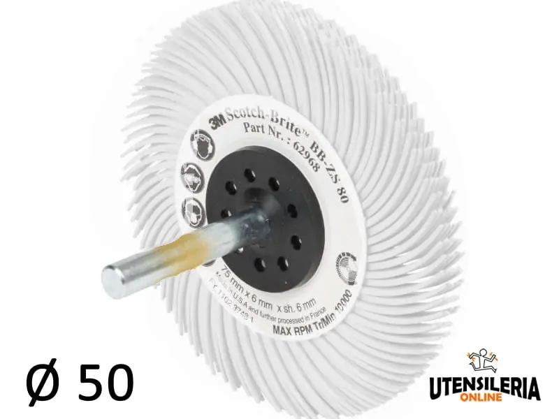 Spazzole radiali Bristle 3M Tipo C Marguerite Ø 50 mm grana 120 (6pz) Bestseller