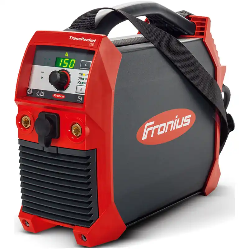 Ultimissimo Modello Saldatrice Inverter ad Elettrodo 150A FRONIUS Duty Cycle 16A Monofase 230V Professionale TRANSPOCKET 150