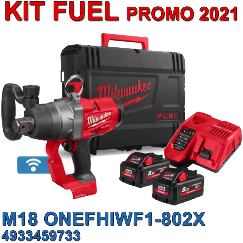 Avvitatore ad Impulsi a Batteria 18V MILWAUKEE Attacco 1″ Massa Battente Coppia 2400Nm ONEFHIWF1-802X Compra Online