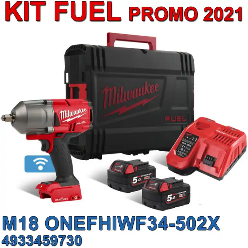 Avvitatore ad Impulsi a Batteria 18V MILWAUKEE Attacco 3/4″ Massa Battente Coppia 2034 Nn M18 ONEFHIWF34-502X Offerta Limitata