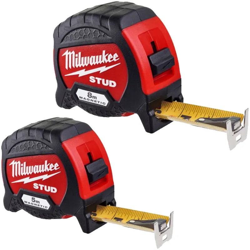 Flessometro Magnetico Scala Metrica MILWAUKEE Metro a Nastro da 5m e 8m Professionale Rinforzato serie STUD Subito Disponibile