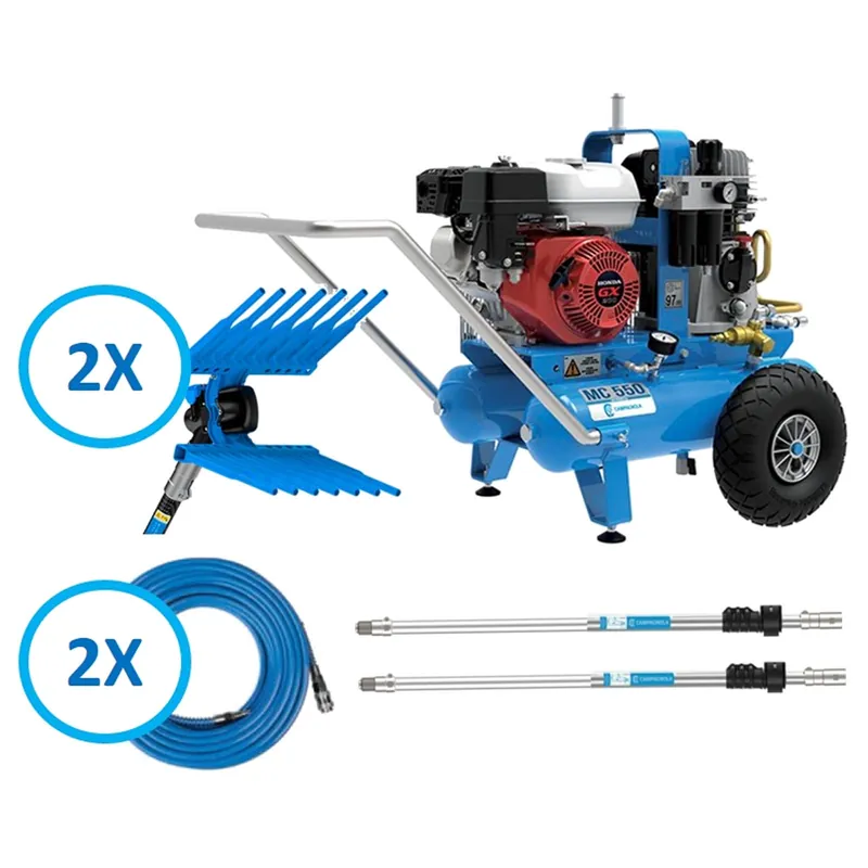 Motocompressore Raccolta Olive Abbacchiatore CAMPAGNOLA Honda GX200 Scuotitore Pneumatico Kit Accessori MC 550 Solo Oggi