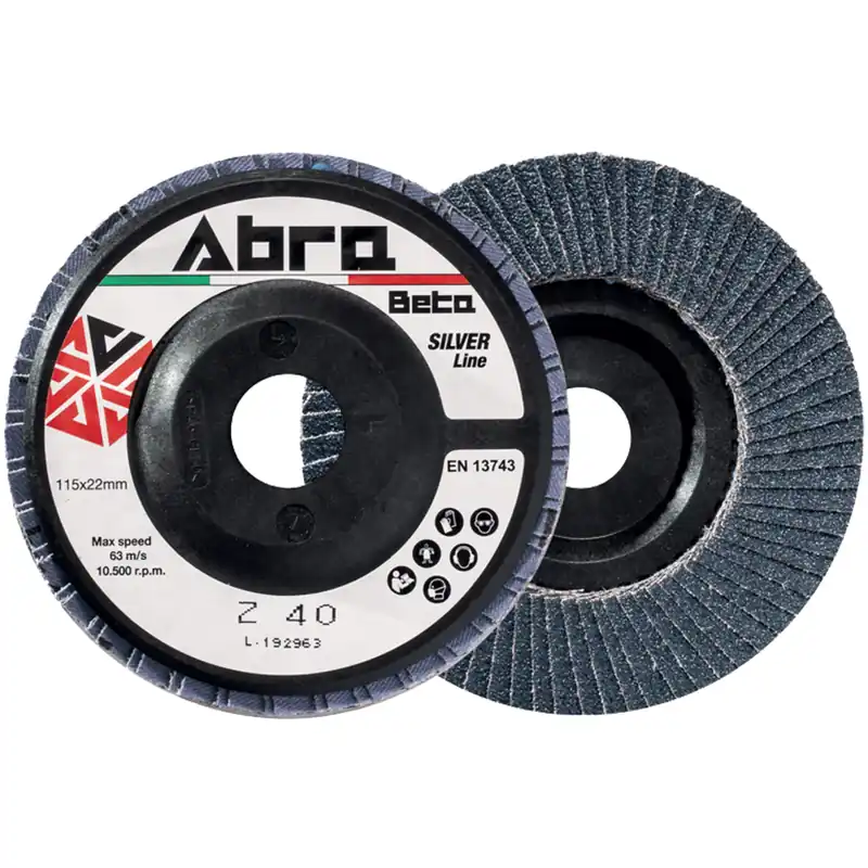 Nuova Collezione Dischi Abrasivi 115 mm ABRA BETA per Smerigliatrice Ferro Acciaio Inox Legno SILVER LINE
