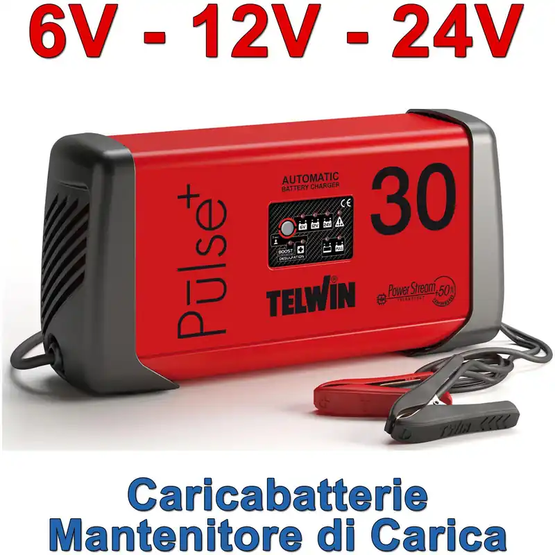 Promozione Mantenitore di Carica Batterie 12 24V TELWIN per Auto Moto Camion Professionale TELWIN PULSE 30