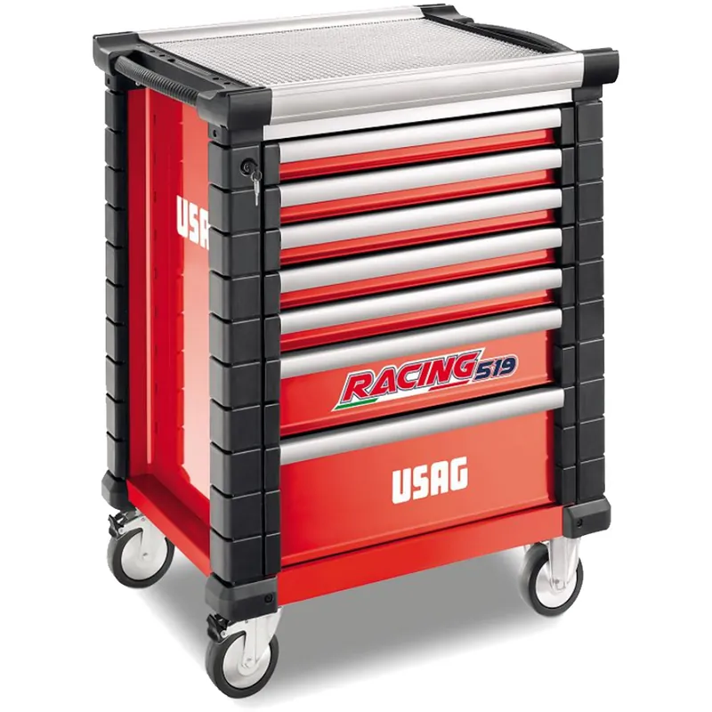 Cassettiera Mobile da Officina USAG 7 Cassetti (VUOTO) Carrello Portautensili Piano Alluminio Struttura Acciaio serie RACING 519 modello RS7/3V Miglior Prezzo