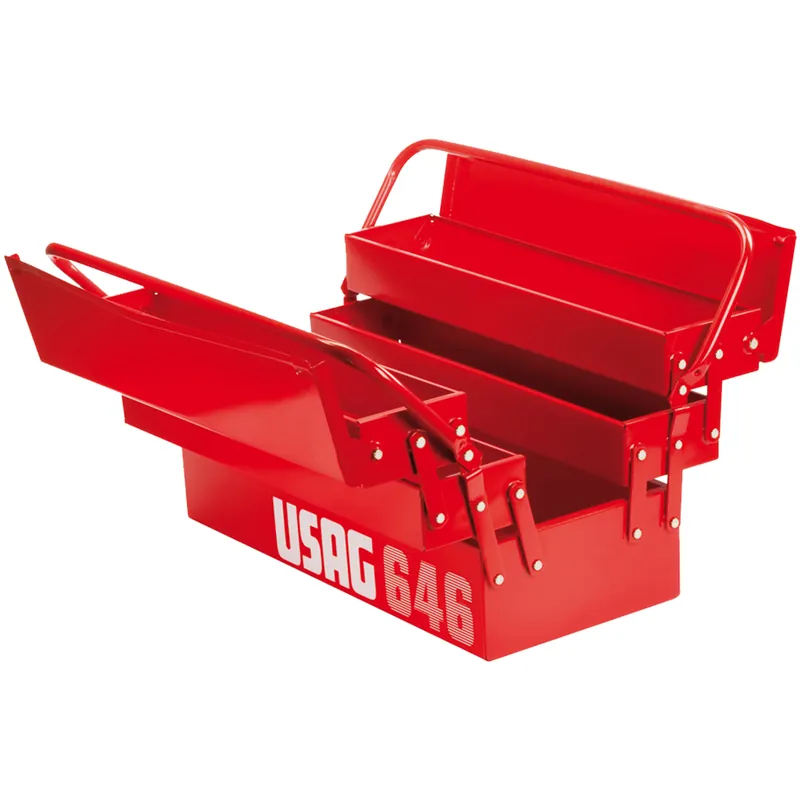 Spedizione Espresso Cassetta Porta Utensili Attrezzi USAG 5 Scomparti Estensibile VUOTA Valigetta in Lamiera serie 646/5