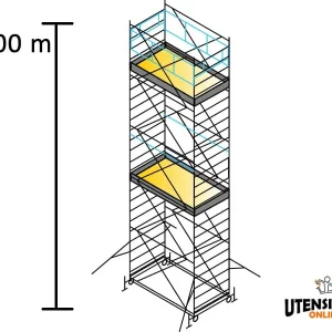 Nuovo Arrivo Ponteggio SYSTEM 100X180 Marchetti in acciaio m 1.00x1.80x8.00