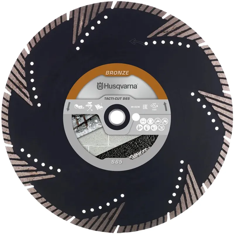 Disco Diamantato 300 350 400mm HUSQVARNA Asfalto e Cemento BRONZE TACTI-CUT S65 Must-Have
