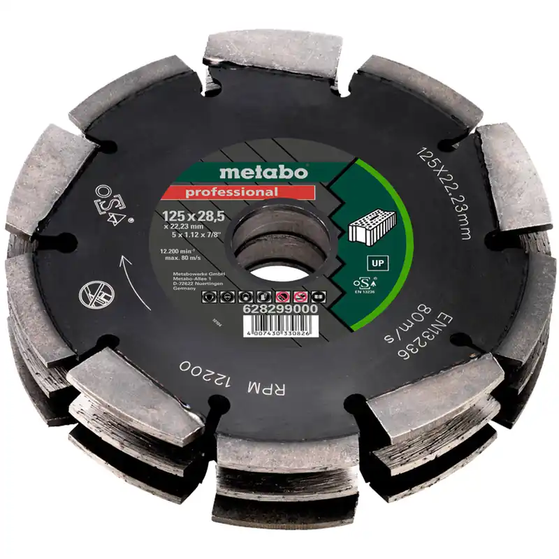 Disco Diamantato 3 File 125mm Fresatrice METABO Taglio 30mm Segmenti incrociati Spedito Oggi
