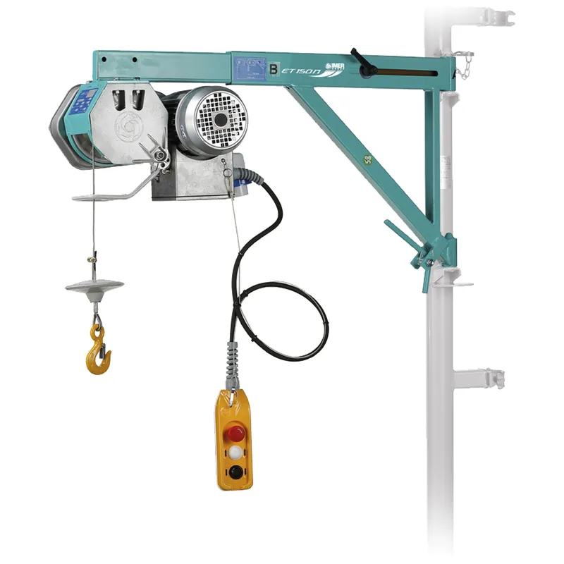 Elevatore Paranco Elettrico ad Alta Velocità da Cantiere IMER Portata Massima 150Kg, Velocità 30 m/minuto Telaio Estensibile modello ET 150 N Scelto Dai Clienti