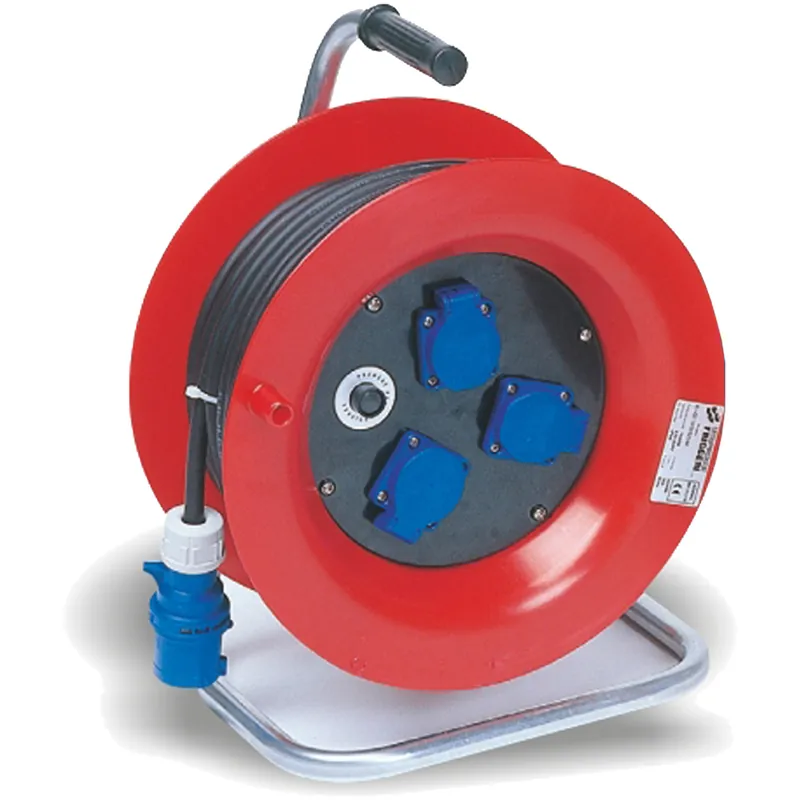 Avvolgicavo Industriale con Cavo 30 Metri FRIGGERI Monofase 3 Prese CEE 2P+T 16A su Tamburo IP44 Potenza Massima 3.600W articolo AV-0030030G25/44 Prezzo Di Fabbrica