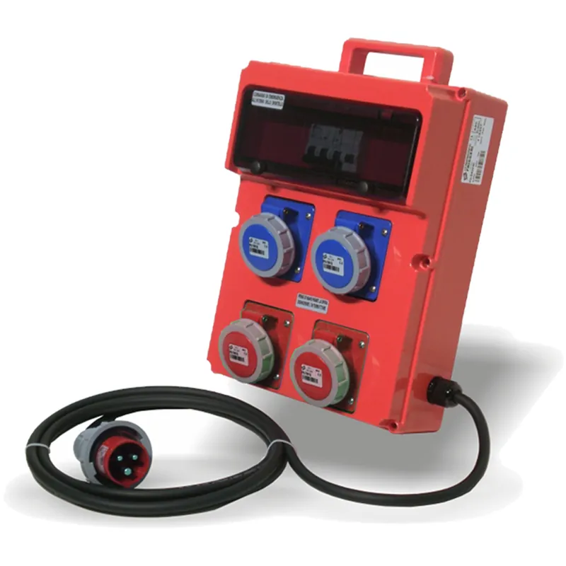 Quadro Elettrico Monofase e Trifase 8kW Portatile da Cantiere FRIGGERI 4 Prese CEE Protezione IP67 Fissaggio a Muro Cavo H07RN-F articolo PO-DS0220 Occasione