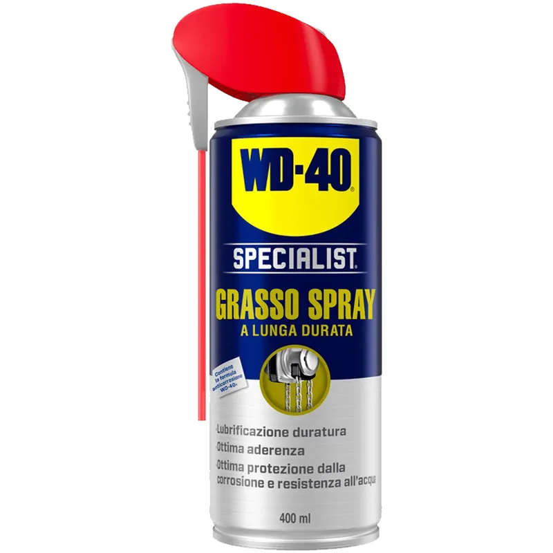 Prezzo Ridotto Grasso Spray in Bomboletta da 400ml WD-40 SPECIALIST Lubrificante Anticorrosivo a Lunga Durata Idroresistente GREASE SPRAY