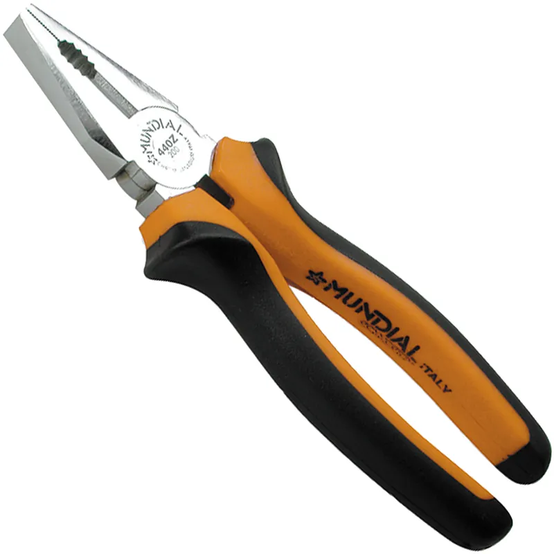Pinza Universale MUNDIAL Multiuso in Acciaio Cr-V con Finitura Cromata e Impugnatura Isolata serie 440Z Occasione Imperdibile