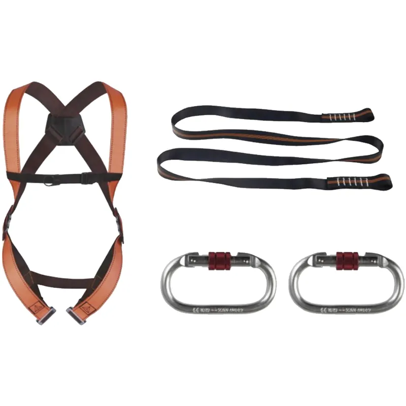Economico Kit Anticaduta di Sicurezza Protezione DELTA PLUS Imbragatura di Trattenuta con Due Moschettoni e Borsa ELARA130V2